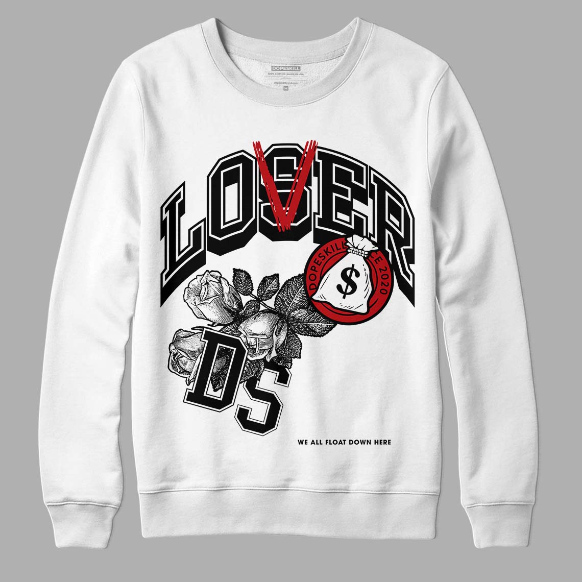 Jordan 13 Retro Playoffs DopeSkill Sweatshirt Loser Lover Graphic Streetwear - White