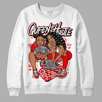 Cherry 11s DopeSkill Sweatshirt Queen Of Hustle Graphic - White