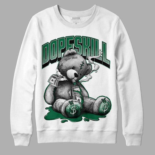 Gorge Green 1s DopeSkill Sweatshirt Sick Bear Graphic - White 