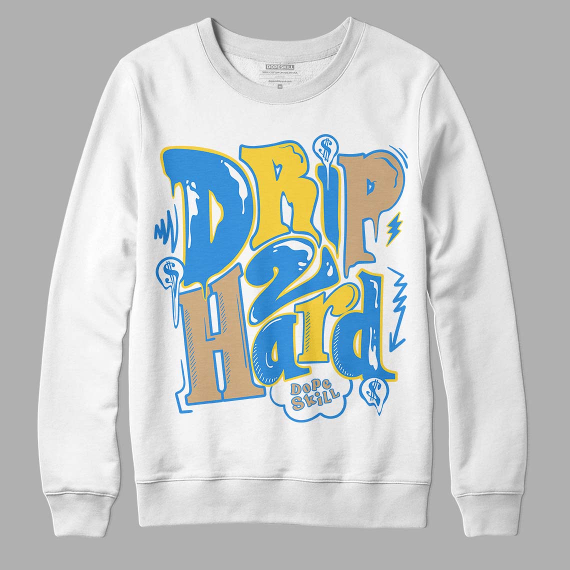 SB Dunk Low Homer DopeSkill Sweatshirt Drip Too Hard Graphic - White