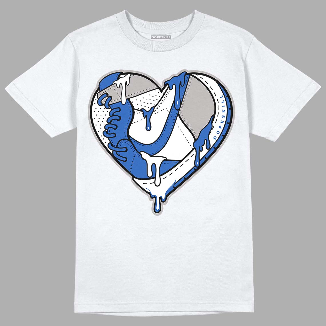 True Blue 1s DopeSkill T-Shirt Heart Jordan 1 Graphic - White