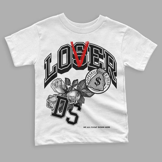 Panda White Black Dunk Low DopeSkill Toddler Kids T-shirt Loser Lover Graphic - White 