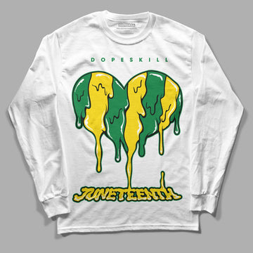 Dunk Low Reverse Brazil DopeSkill Long Sleeve T-Shirt Juneteenth Heart Graphic - White