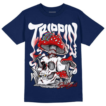 Midnight Navy 4s DopeSkill Midnight Navy T-shirt Trippin Graphic