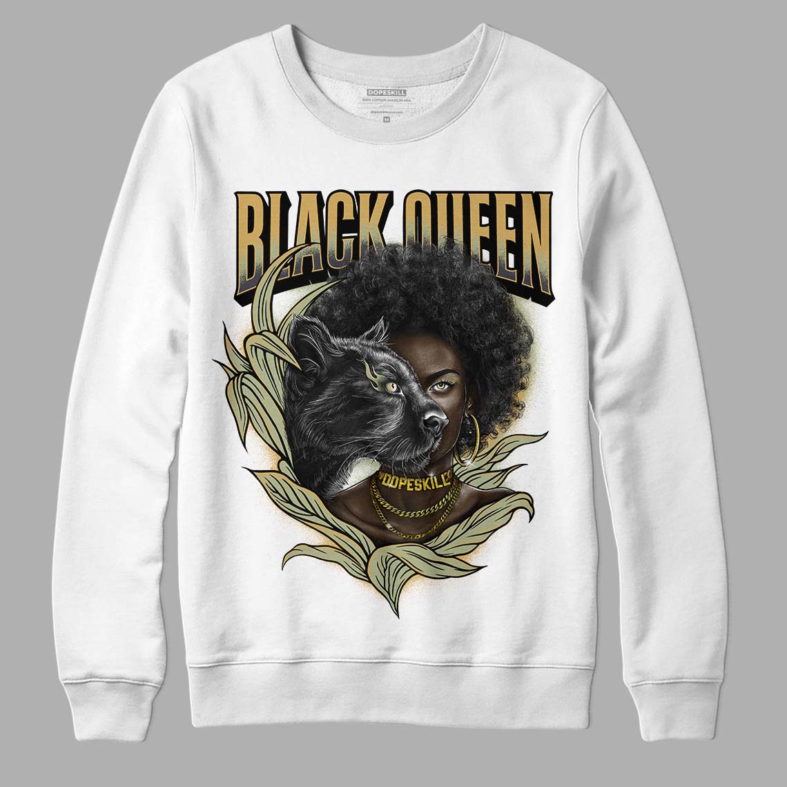Jade Horizon 5s DopeSkill Sweatshirt New Black Queen Graphic - White 