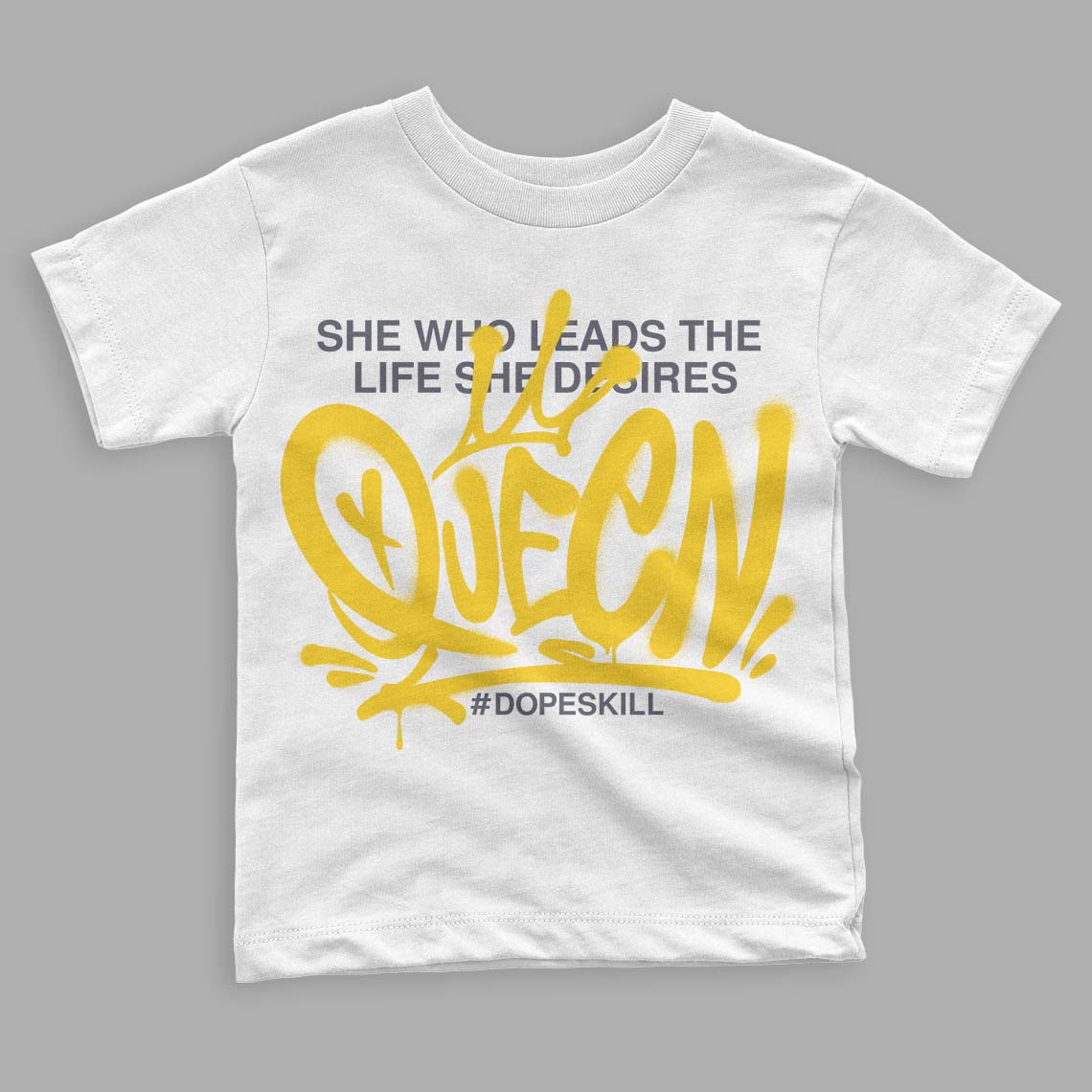 Lightning 4s DopeSkill Toddler Kids T-shirt Queen Graphic - White 