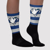 Horizontal Stripes Sublimated Socks Match AJ 13 French Blue