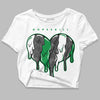 Jordan 3 WMNS “Lucky Green” DopeSkill Women's Crop Top Slime Drip Heart Graphic Streetwear - White