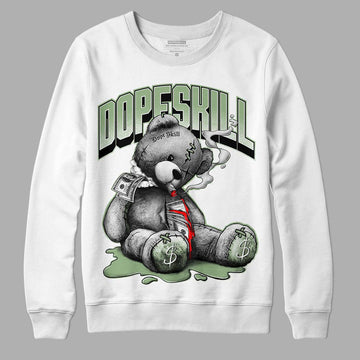 Jordan 4 Retro “Seafoam”  DopeSkill Sweatshirt Sick Bear Graphic Streetwear  - White 