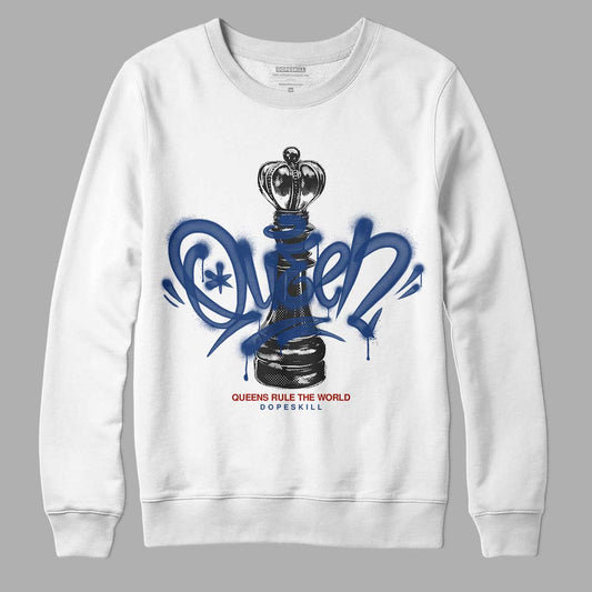 Jordan 13 French Blue DopeSkill Sweatshirt Queen Chess Graphic Streetwear