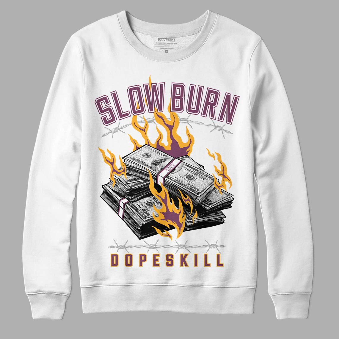 Brotherhood 1s High OG DopeSkill Sweatshirt Slow Burn Graphic - White