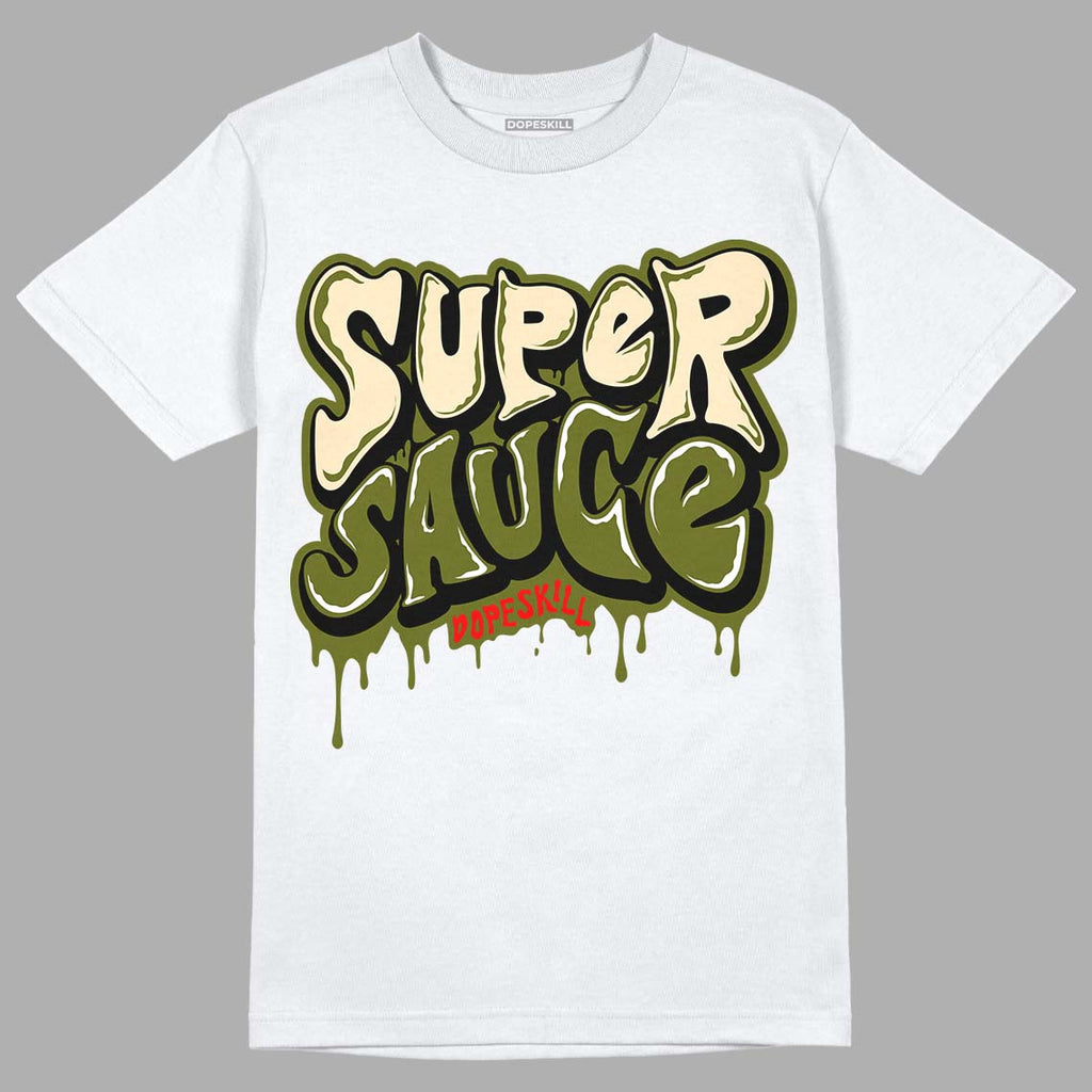 Travis Scott x Jordan 1 Low OG “Olive” DopeSkill T-Shirt Super Sauce Graphic Streetwear - White