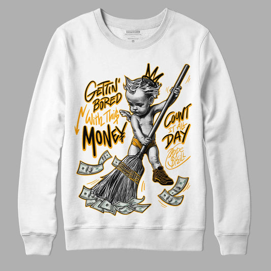 Black Taxi 12s DopeSkill Sweatshirt Gettin Bored With This Money Graphic - White 