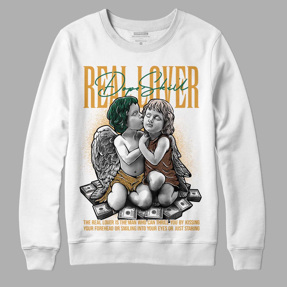 Safari Dunk Low DopeSkill Sweatshirt Real Lover Graphic - White 