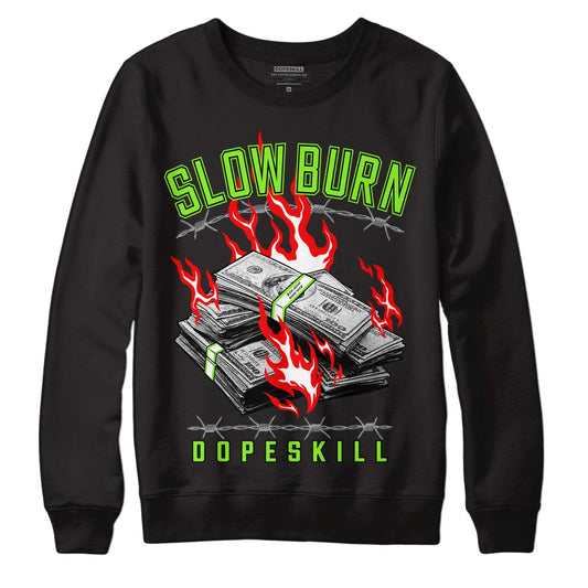 Neon Green Collection DopeSkill Sweatshirt Slow Burn Graphic - Black