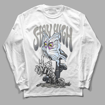 Jordan 6 Retro Cool Grey DopeSkill Long Sleeve T-Shirt Stay High Graphic Streetwear - White