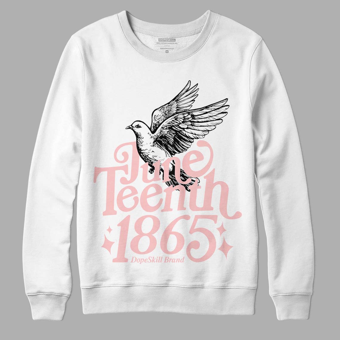 Jordan 1 High OG WMNS Washed Pink DopeSkill Sweatshirt Juneteenth 1865 Graphic Streetwear - White 