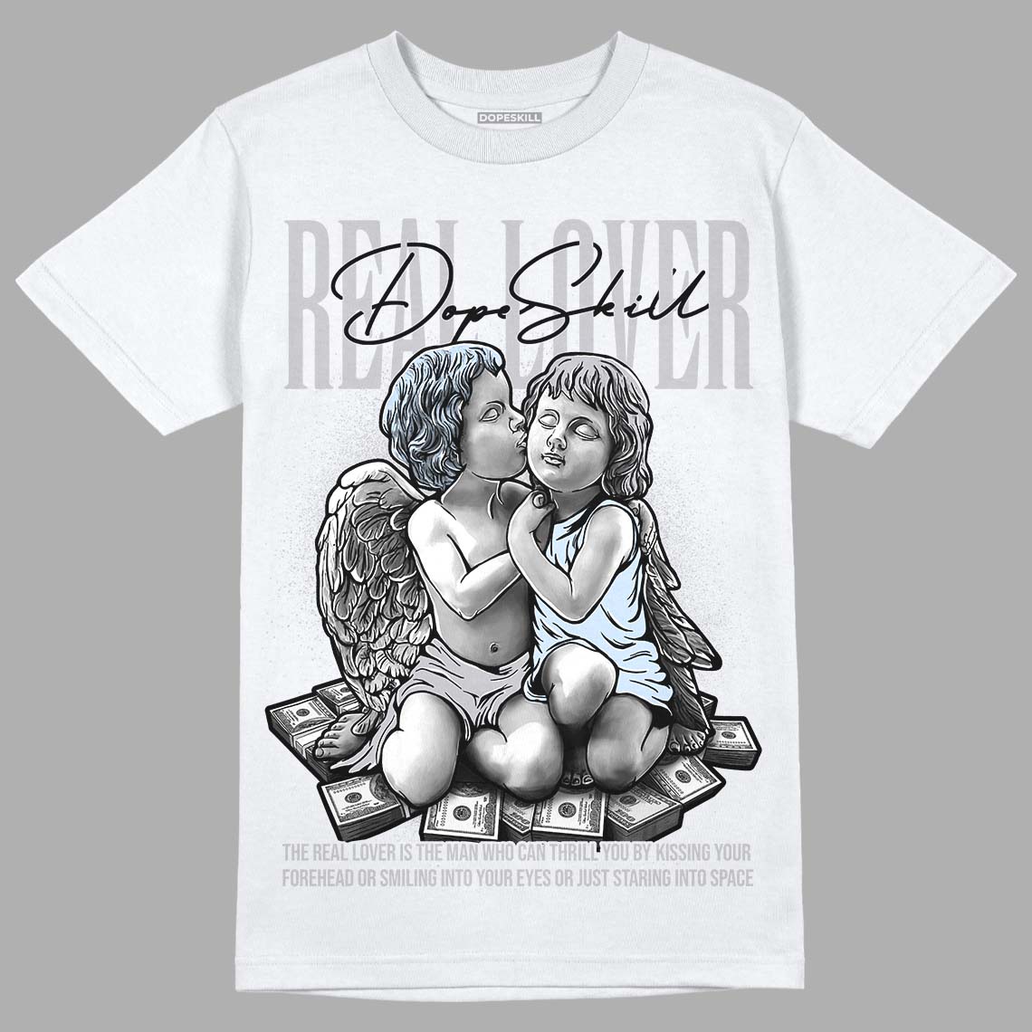 Jordan 11 Retro Low Cement Grey DopeSkill T-Shirt Real Lover Graphic Streetwear - White