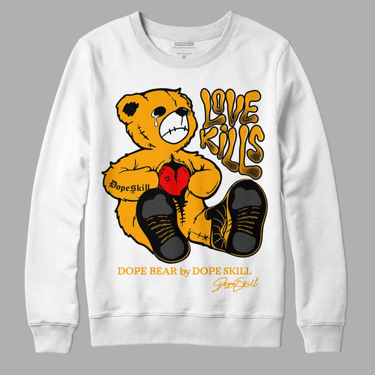 Black Taxi 12s DopeSkill Sweatshirt Love Kills Graphic - White 