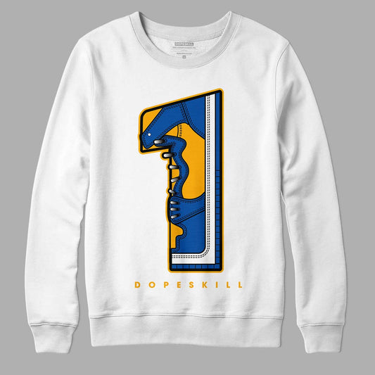 Dunk Blue Jay and University Gold DopeSkill Sweatshirt No.1 Graphic Streetwear - White