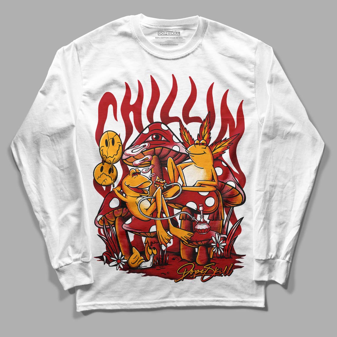 Cardinal 7s DopeSkill Long Sleeve T-Shirt Chillin Graphic - White 