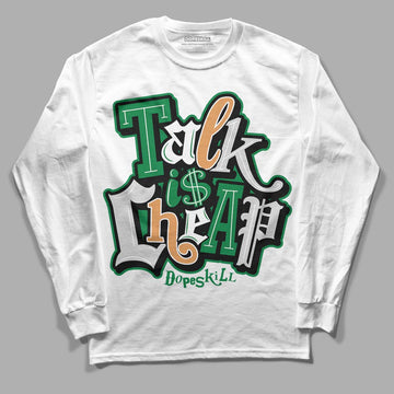 Nike SB x Jordan 4 “Pine Green” DopeSkill Long Sleeve T-Shirt Talk Is Chip Graphic Streetwear - White