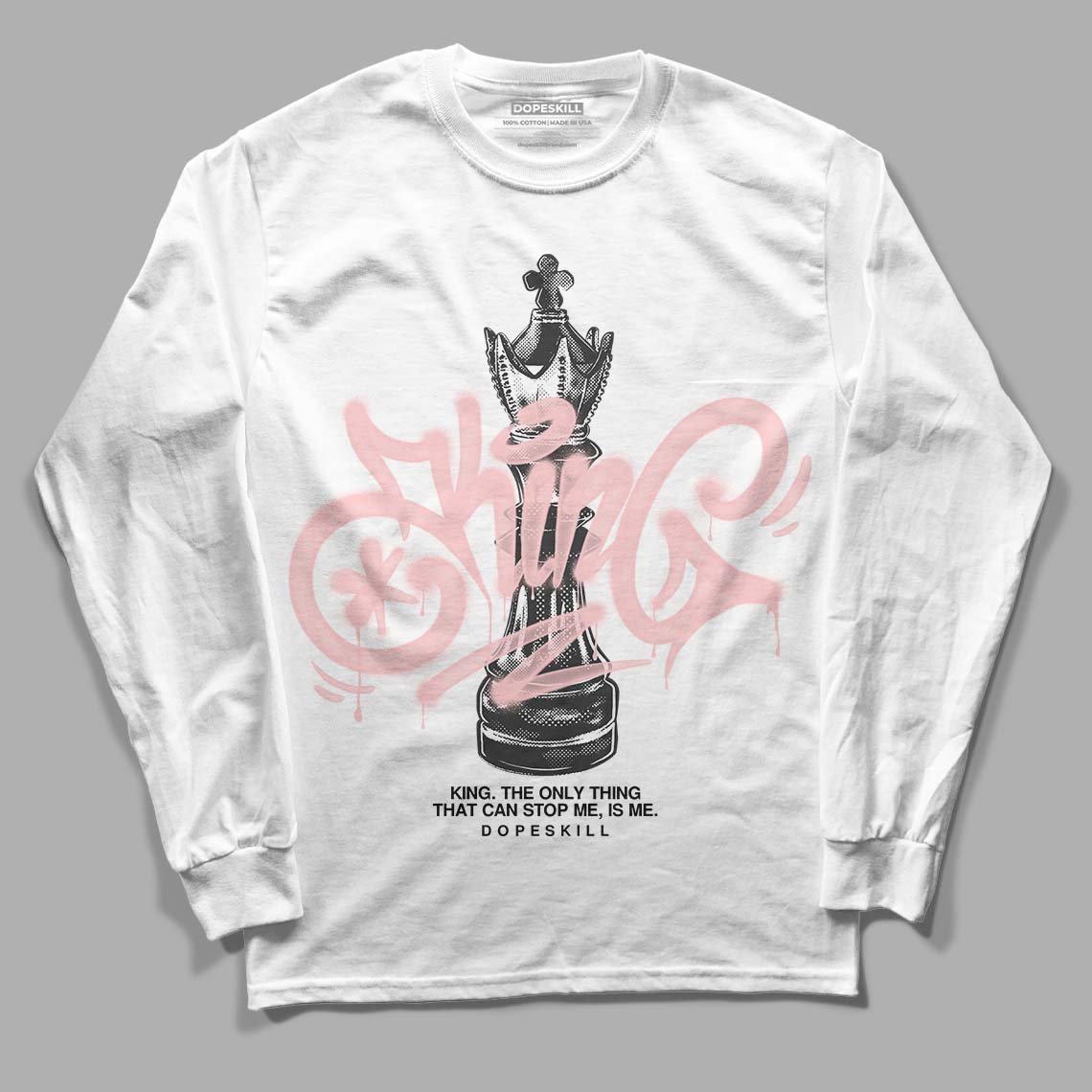 Jordan 1 High OG WMNS Washed Pink DopeSkill Long Sleeve T-Shirt King Chess Graphic Streetwear - White