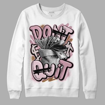 Dunk Low Teddy Bear Pink DopeSkill Sweatshirt Don't Quit Graphic - White 