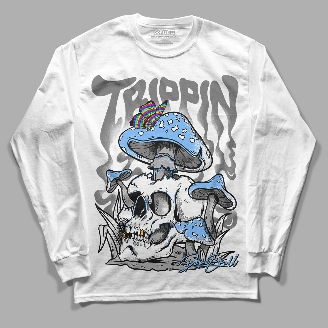 Stealth 12s DopeSkill Long Sleeve T-Shirt Trippin Graphic - White 