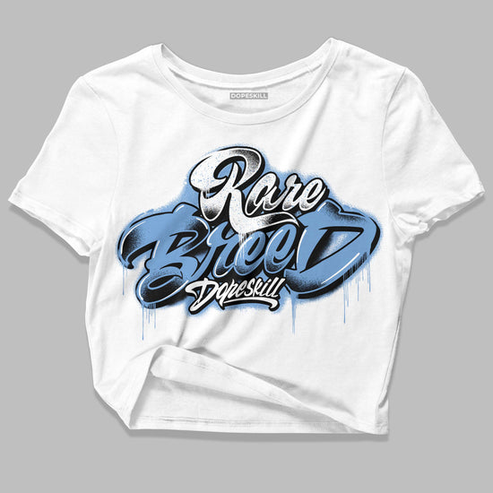 Jordan 5 Retro University Blue DopeSkill Women's Crop Top Rare Breed Type Graphic Streetwear - White 