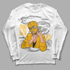 Goldenrod Dunk DopeSkill Long Sleeve T-Shirt Money Is The Motive Graphic - White 
