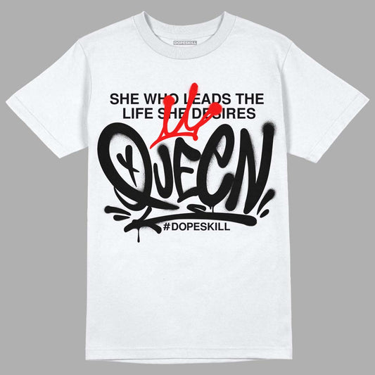 Jordan 1 High 85 Black White DopeSkill T-Shirt Queen Graphic Streetwear  - White