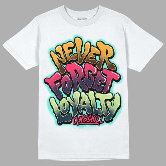 Flyease Bio Hack 1s Low DopeSkill T-Shirt Never Forget Loyalty Graphic - White 