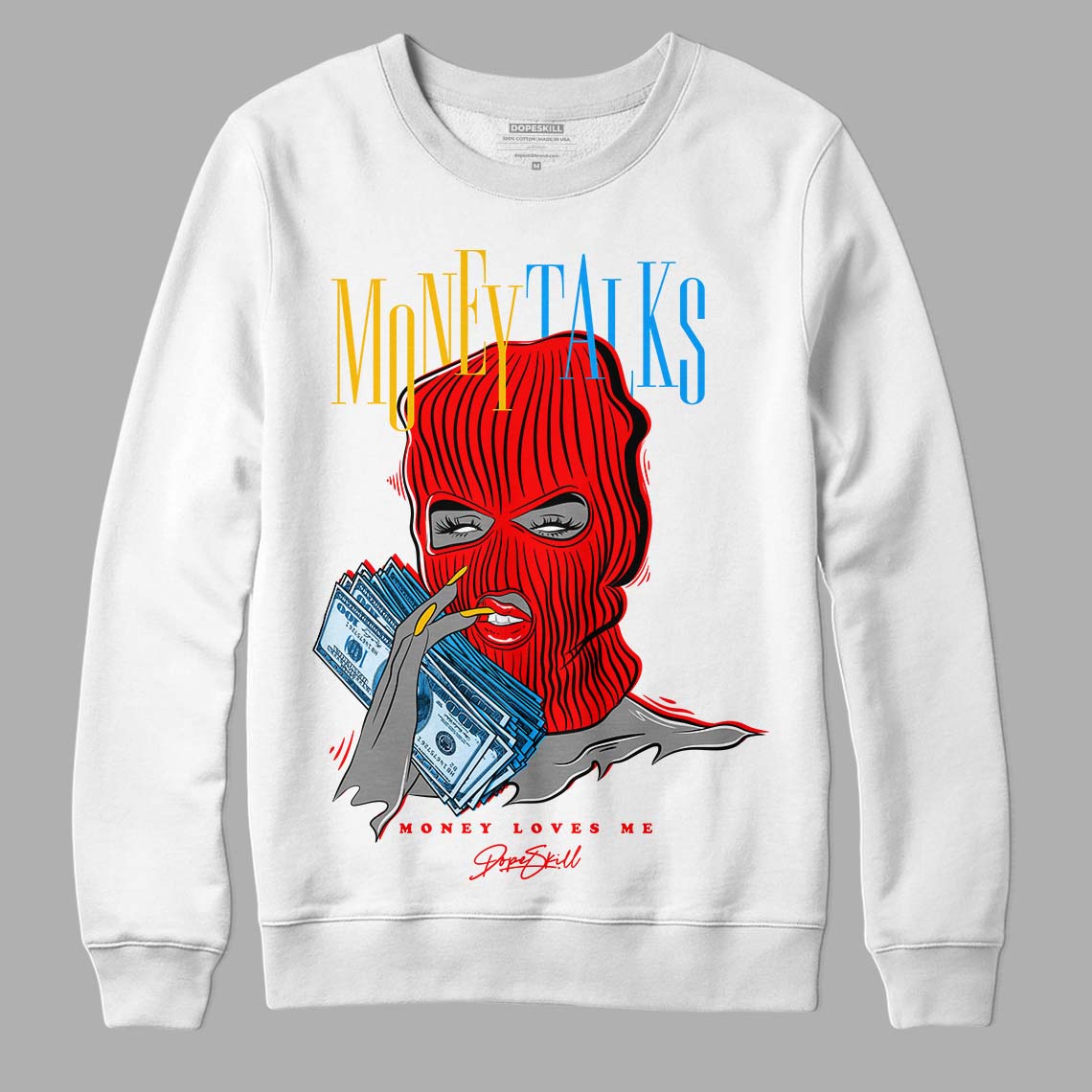 Fruity Pebbles Dunks DopeSkill Sweatshirt Money Talks Graphic - White