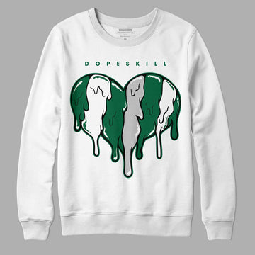 Gorge Green 1s DopeSkill Sweatshirt Slime Drip Heart Graphic - White 