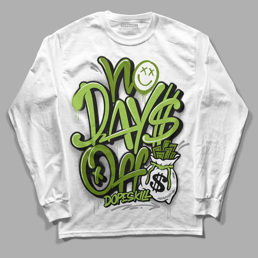 Dunk Low 'Chlorophyll' DopeSkill Long Sleeve T-Shirt No Days Off Graphic - White 