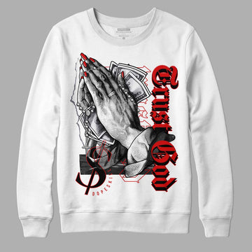 Gym Red 9s DopeSkill Sweatshirt Trust God Graphic - White 