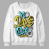 Aqua 5s DopeSkill Sweatshirt No Days Off Graphic - White 