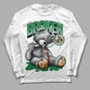 Nike SB x Jordan 4 “Pine Green” DopeSkill Long Sleeve T-Shirt Sick Bear Graphic Streetwear - White