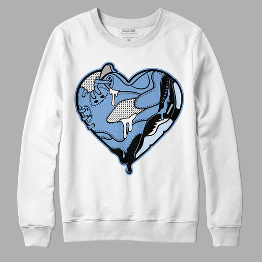 Jordan 5 Retro University Blue DopeSkill Sweatshirt Heart Jordan 5 Graphic Streetwear - White