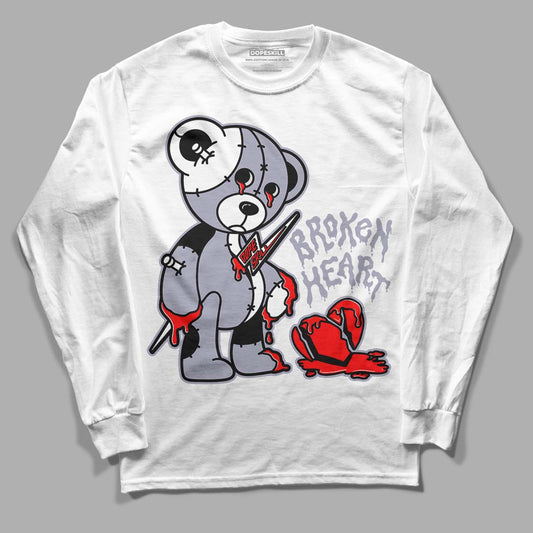 Jordan 13 Retro 'Black Flint' DopeSkill Long Sleeve T-Shirt Broken Heart Graphic Streetwear - White