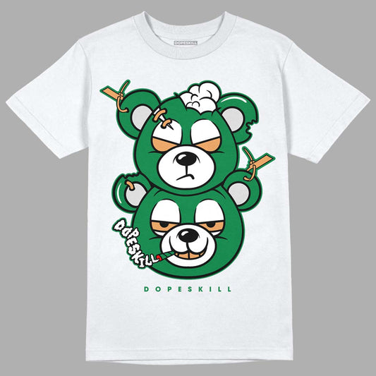 Nike SB x Jordan 4 “Pine Green” DopeSkill T-Shirt New Double Bear Graphic Streetwear - White