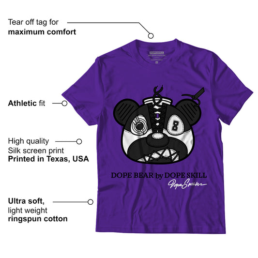 AJ 13 Court Purple DopeSkill Purple T-shirt Sneaker Bear Head Graphic