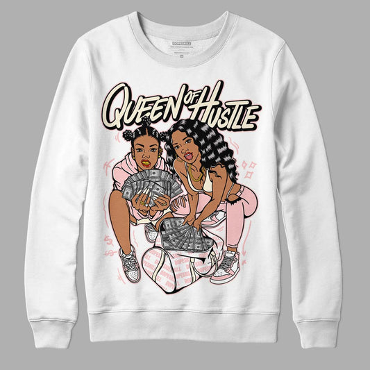 Jordan 1 High OG WMNS Washed Pink DopeSkill Sweatshirt Queen Of Hustle Graphic Streetwear - White