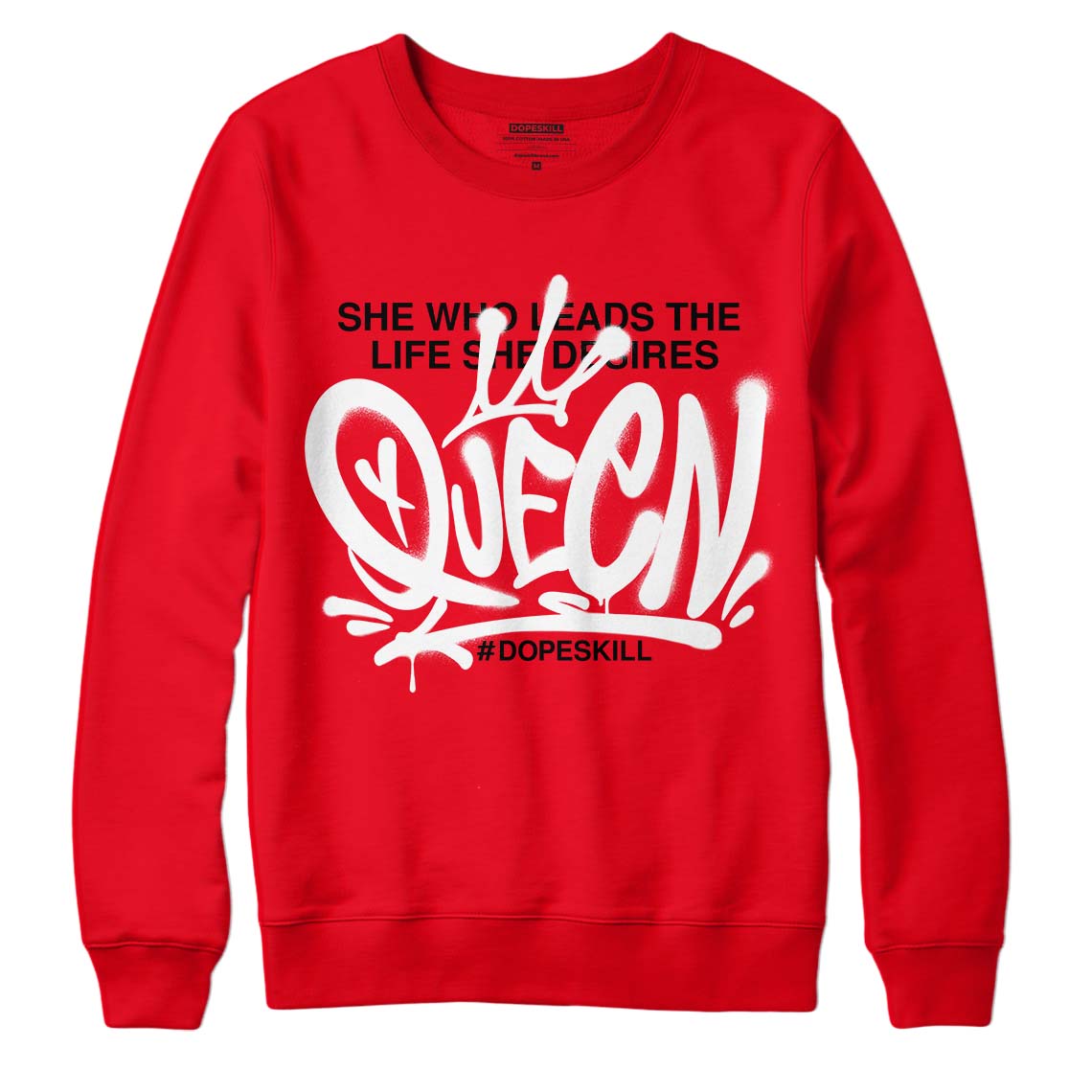 Red Thunder 4s DopeSkill Red Sweatshirt Queen Graphic