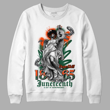 Dunk Low Team Dark Green Orange DopeSkill Sweatshirt Juneteenth Graphic - White