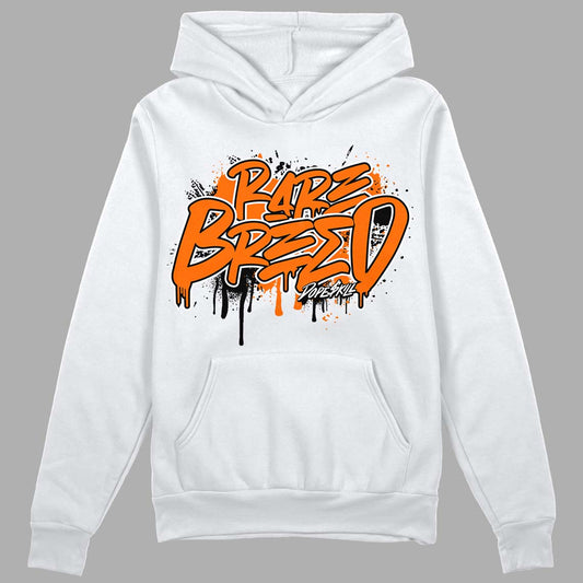 Orange Black White DopeSkill Hoodie Sweatshirt Rare Breed Graphic - White 