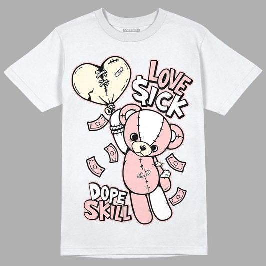 Jordan 1 High OG WMNS Washed Pink DopeSkill T-Shirt Love Sick Graphic Streetwear - White