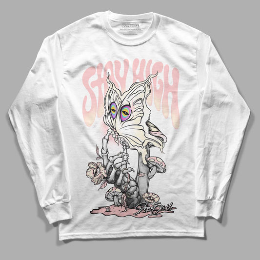 Jordan 1 High OG WMNS Washed Pink DopeSkill Long Sleeve T-Shirt Stay High Graphic Streetwear - White