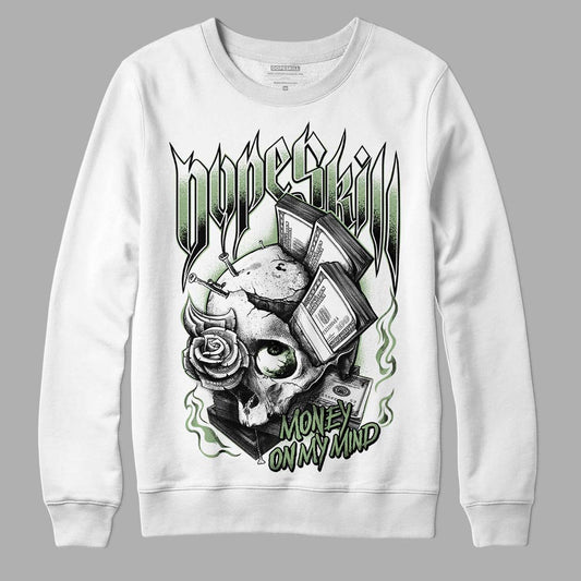 Jordan 4 Retro “Seafoam”  DopeSkill Sweatshirt Money On My Mind Graphic Streetwear  - White 